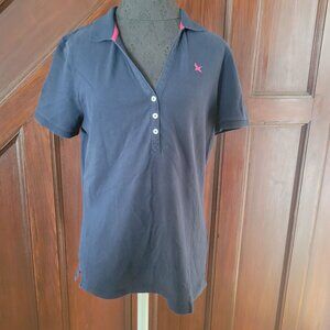 Eddie Bauer Womens Navy Polo Shirt Size L Cotton/Spandex Blend